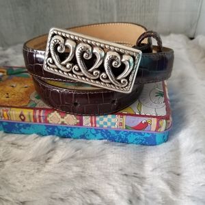 Talbots Leather Croc Print Belt